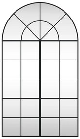 fekete ívelt vas fali tükör 80x140 cm