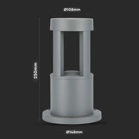 LED Kültéri lámpa LED/10W/230V 25cm 3000K IP65 szürke