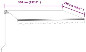 sárga és fehér automata napellenző 350 x 250 cm