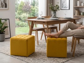 Mustárszínű LORI VELVET puff