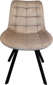 Étkezőszék, szürkésbarna Taupe Velvet szövet/fekete, SAMIRA