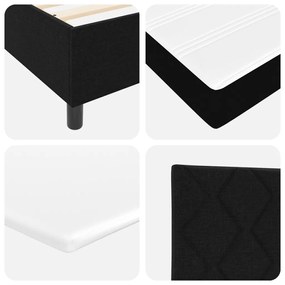 Boxspring Ágy Matrac Kával Fekete 90x190 cm Szövet