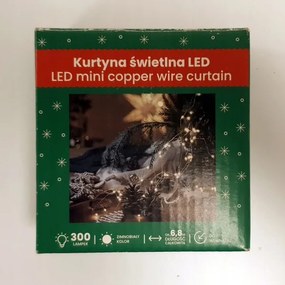 Fényfüggöny Lámpák Hidegfehér Karácsonyi 6,8m 300 Led 300-cw