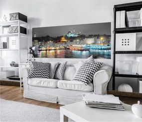 Fotótapéta Éjszakai táj Városok Fények Építészet Víz 250x104 +ragasztó