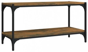 füstös tölgy színű szerelt fa és acél TV-szekrény 80x33x41 cm