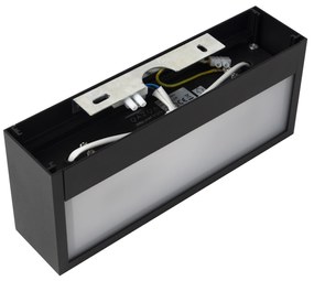 Design téglalap alakú fali lámpa fekete 25cm - Houx