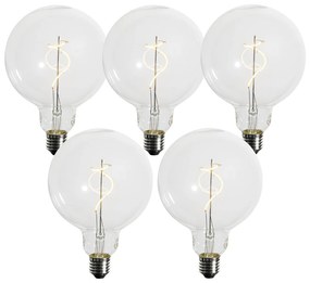 5 darabos E27 szabályozható LED spirál izzószálas izzók G125 4W 270 lm 2700K