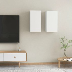 2 db fehér szerelt fa TV-szekrény 30,5 x 30 x 60 cm