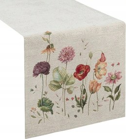 Asztalterítő gobelin 1239/POP 45x140 cm virágok retro népi dekoráció