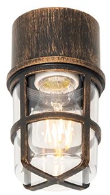 Mennyezeti és fali lámpa antik arany IP54 - Kiki