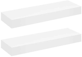 vidaXL 2 db fehér lebegő fali polc fiókkal 80 cm