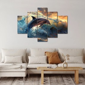 Kép - Delfin, illusztrációk (150x105 cm)