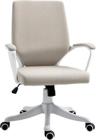 Vinsetto Forgós Irodai Szék Forgatható Íróasztali Szék Karfaival és Magasságában Állítható Felhasználásra 120 kg-ig 62x69x92-100 cm Bézs | Aosom