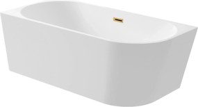 Aquauno Szabadonálló Sarokkád Bal 160x80 cm Arany Dugó És Túlfolyó