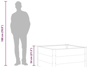 szürke WPC kerti magaságyás 100 x 100 x 54 cm