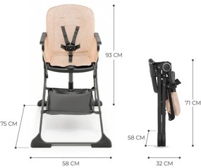 KINDERKRAFT - Gyermek étkezőszék FOLDEE rózsaszín