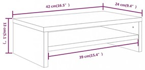 szürke sonoma színű szerelt fa monitorállvány 42x24x13 cm
