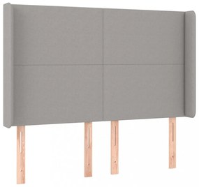 világosszürke szövet fejtámla szárnyakkal 147x16x118/128 cm