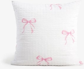 Goldea krepp párnahuzat - rózsaszín masnik 40 x 40 cm