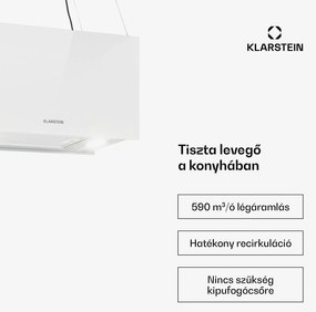 Klarstein Kronleuchter L, mennyezeti páraelszívó, 60 cm, 590 m³/ó, LED, érintőképernyős, fehér