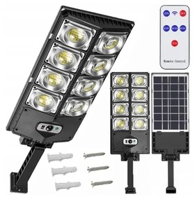 Nagyméretű kültéri napelemes, időjárásálló, LED reflektor, 800W, IP65, HT