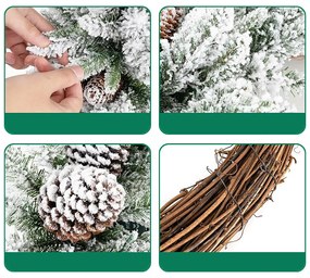 Havas téli koszorú meleg LED-es égővel