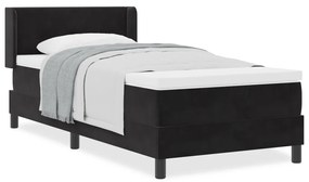 Boxspring Ágy Matracból Fekete 90x190 cm Bársonyos