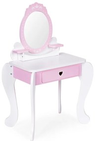 Fésülködőasztal gyerekeknek tükörrel székkel és 7 kiegészítővel