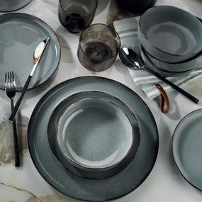 18 részes porcelán étkészlet kék