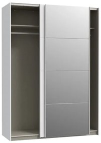 KARO gardróbszekrény tükörrel, 150x210 cm, fehér