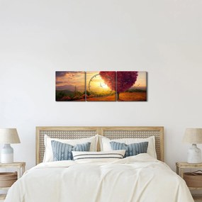 A szív alakú fa képe (órával) (90x30 cm)