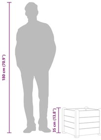 kávébarna kerti PP magaságyás 43 x 43 x 35 cm