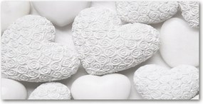 Fotótapéta üveg falra Fehér szív háttér 140x70