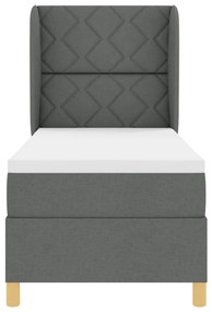 Boxspring Ágy Matracokkal Sötét Szürke 80x200 cm Szövet