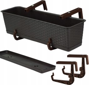 Ratolla erkélyláda állvánnyal Téglalap alakú virágtartó 59cm fogantyúk