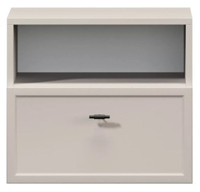 Lorini fali éjjeliszekrény 45 cm - kasmír / fekete T-bar fogantyú