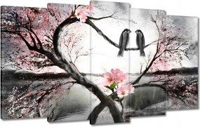 Vászonkép 100x60 Szerelmes találkozás Madarak