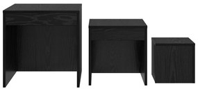 Dohányzóasztalok 3 pcs Musta tammi 45 x 45 x 45 cm Faanyag