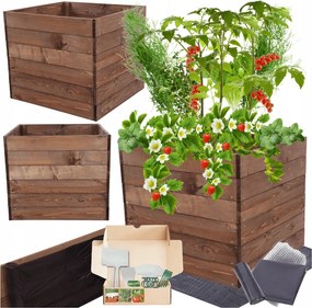 Ágyás magasított zöldséges láda virágtartó impregnáló 54x60x60