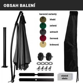 STILISTA Kerti  napernyő LED fogantyúval 350 cm bézs