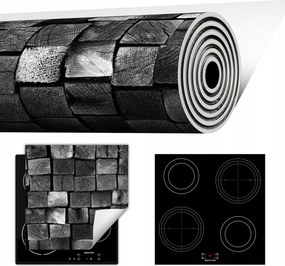 Tűzhelyvédő Szőnyeg Feltekerhető Asztallap 50x52 szürke fa