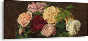 Kép - Henri Fantin-Latour, Roses de Nice on a Table, reprodukciók (120x50 cm)