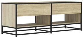 sonoma tölgy színű szerelt fa és fém TV-szekrény 120,5x40x46 cm