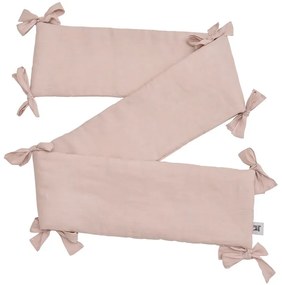 Rózsaszín vászon rácsvédő párna kiságyba DUSTY PINK