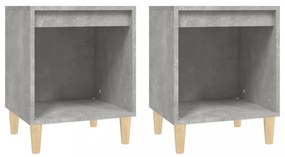 2 db betonszürke éjjeliszekrény 40x35x50 cm