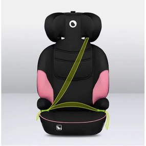 Lionelo - Autósülés LARS i-Méret 100-150 cm fekete/rózsaszín