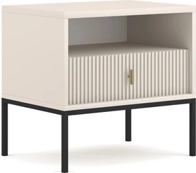 Éjjeliszekrény bordázott kivitelben, kasmír színben MARCOS