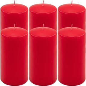 Gyertya készlet 15 cm Ø 7,5 cm 6 db piros