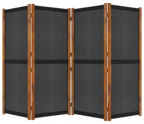 fekete 4 paneles térelválasztó 280x180 cm