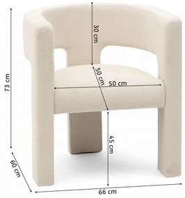 Világos bézs design kialakítású fotel ALPAH LOOP